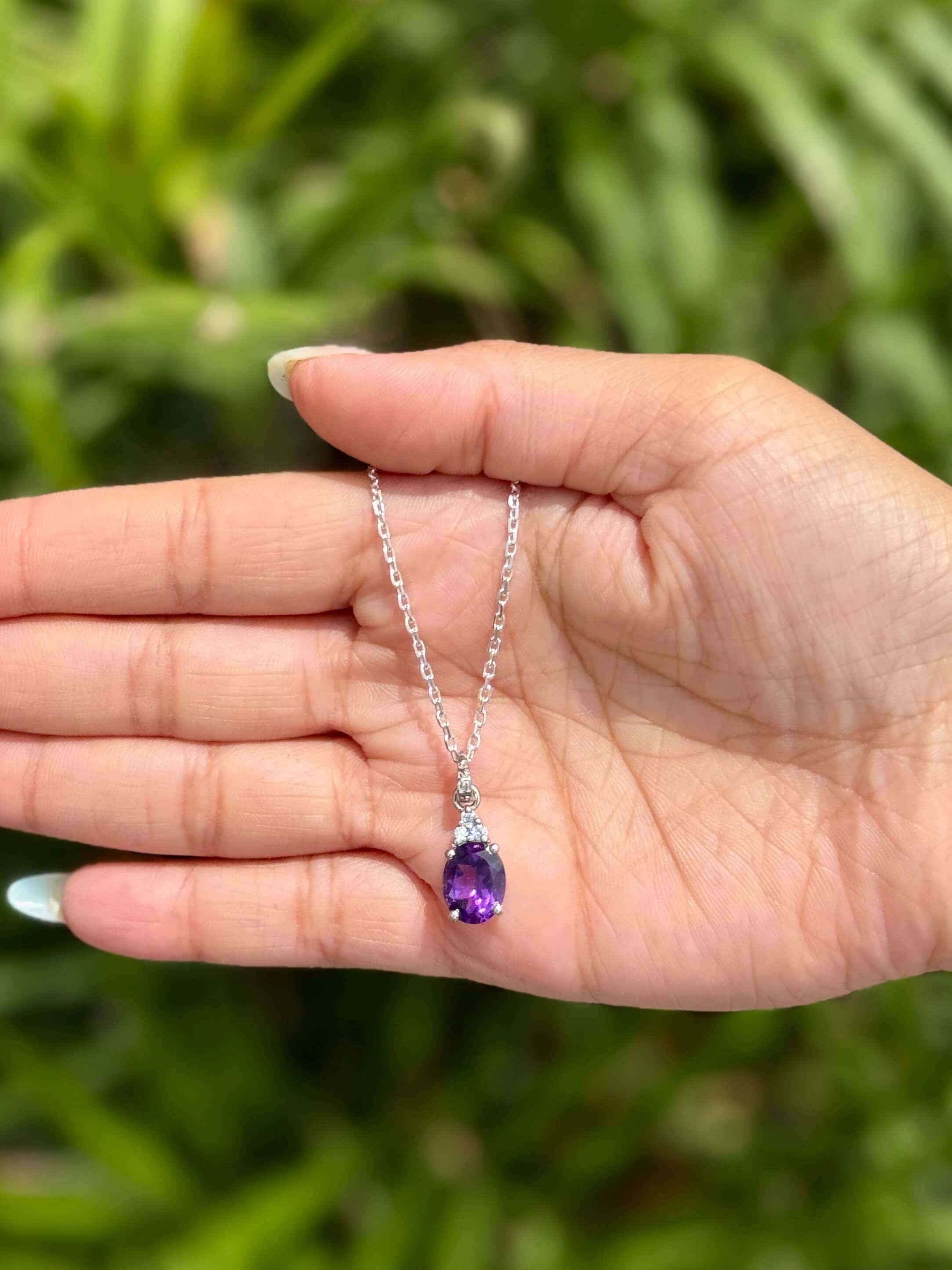 Purple Allure Pendant - 925 Silver Jewellery Meera Jaipur