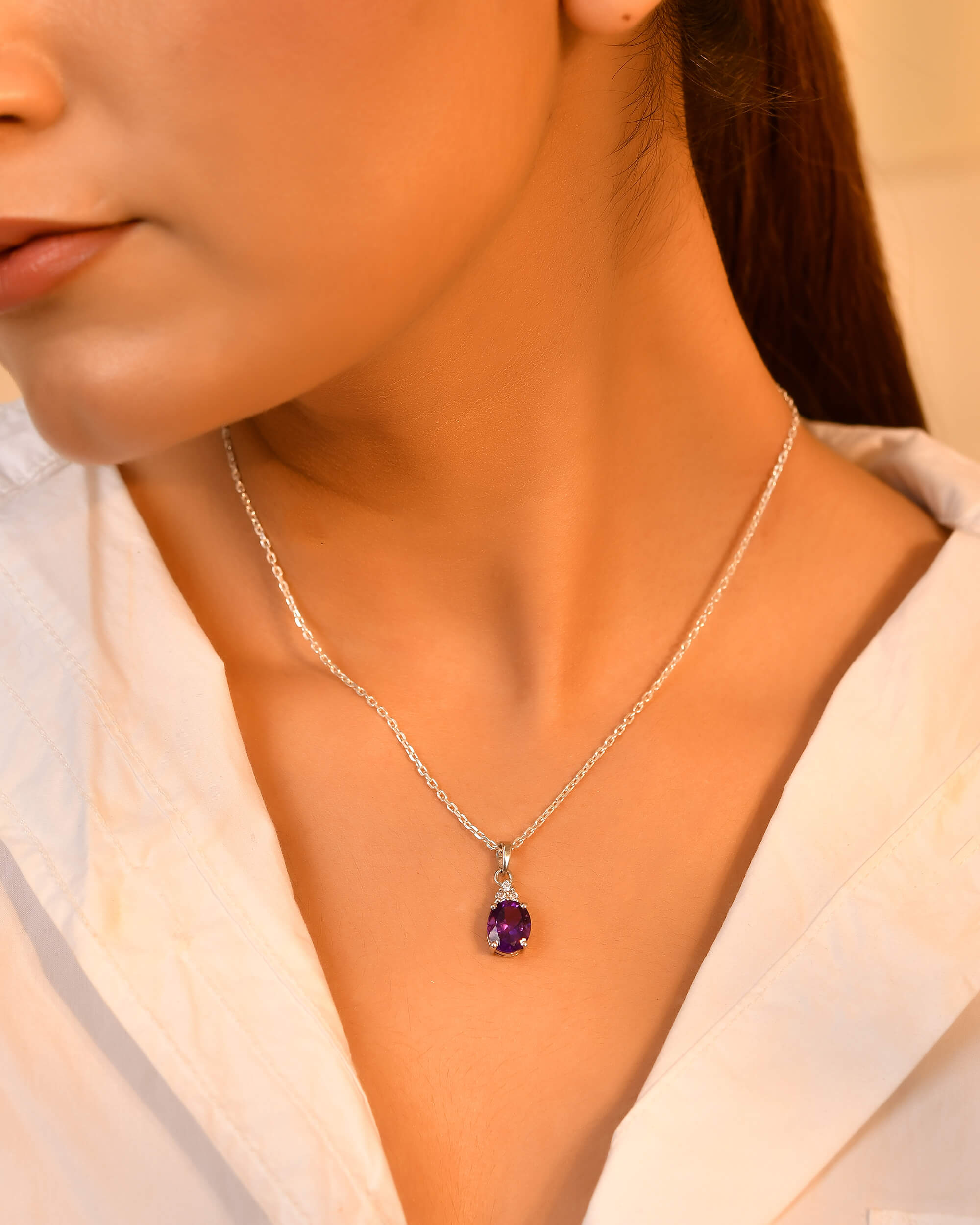 Purple Allure Pendant - 925 Silver Jewellery Meera Jaipur