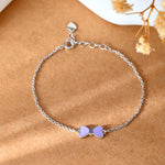 Purple Bow baby silver bracelet - 925 Silver Jewellery Meera Jaipur