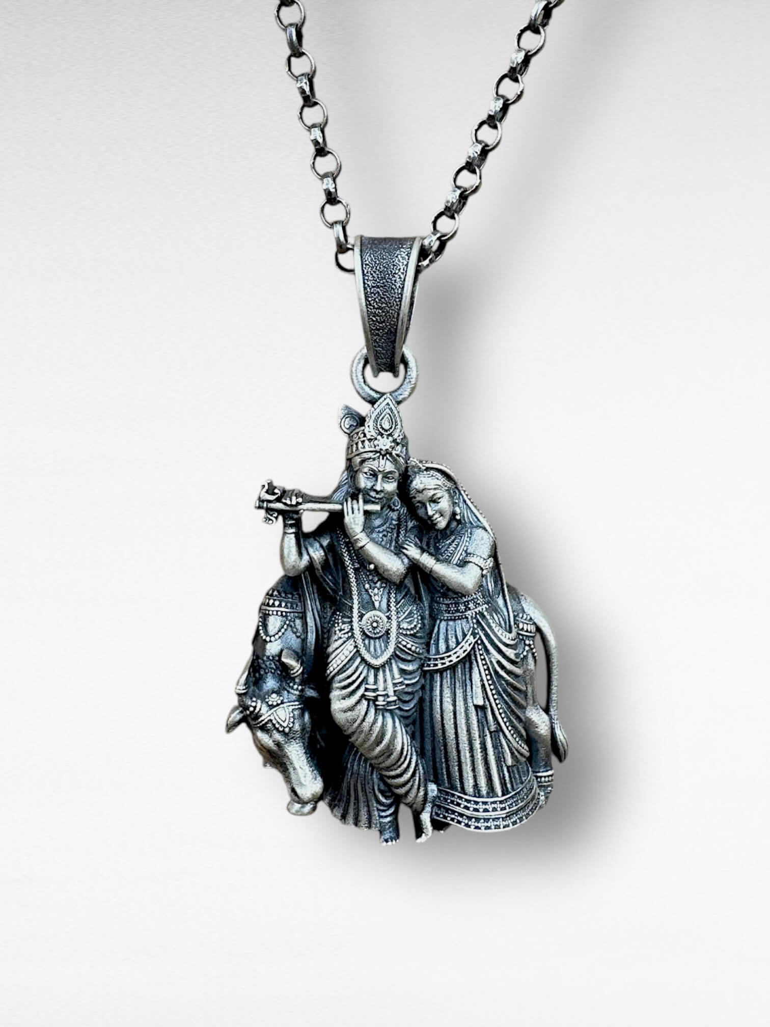 Radha Krishan Pendant - 925 Silver Jewellery Meera Jaipur