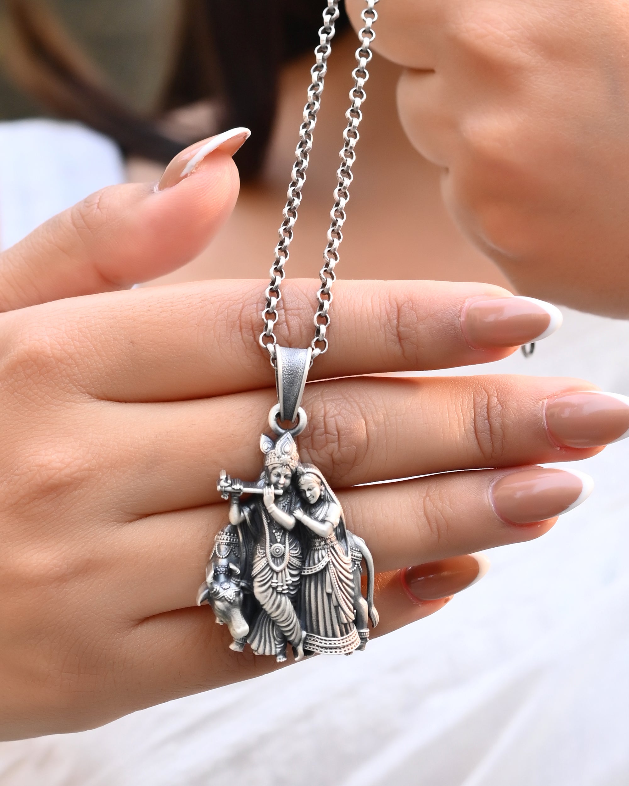 Radha Krishan Pendant - 925 Silver Jewellery Meera Jaipur