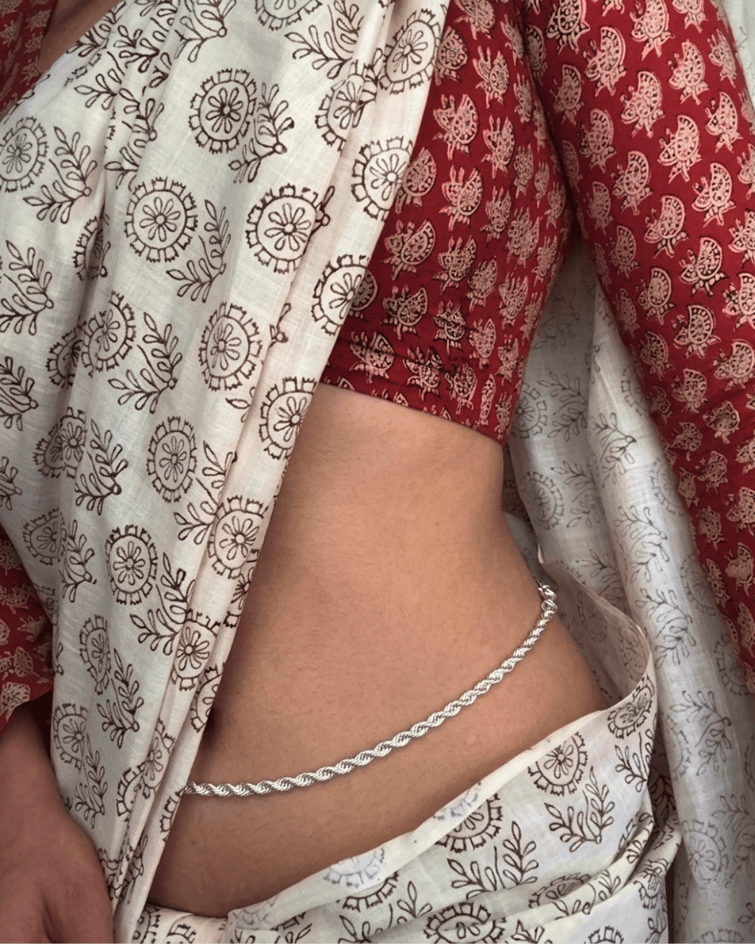 Rope Silver Waist Chain - 925 Silver Jewellery Meera Jaipur