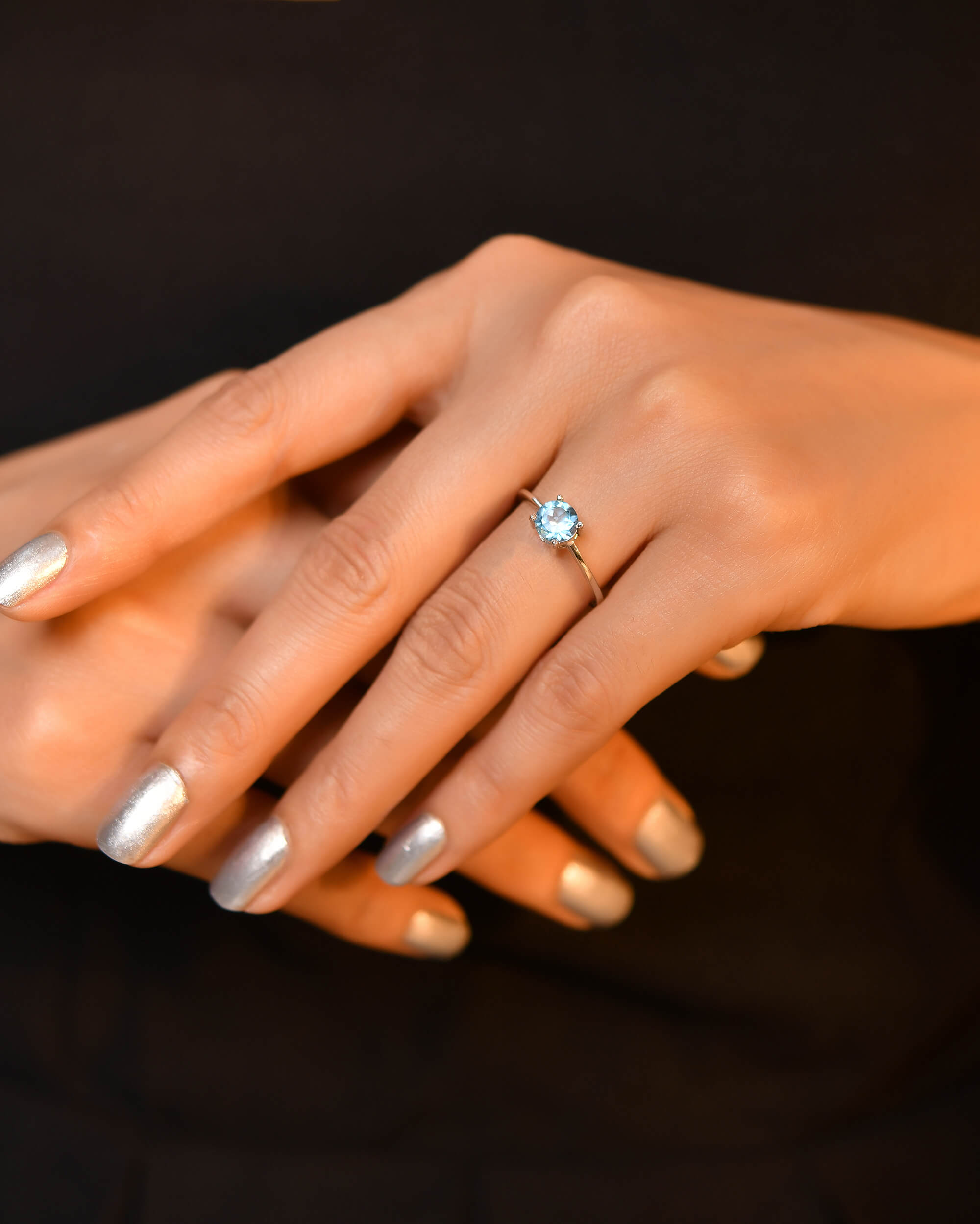 Round BT silver ring - 925 Silver Jewellery Meera Jaipur