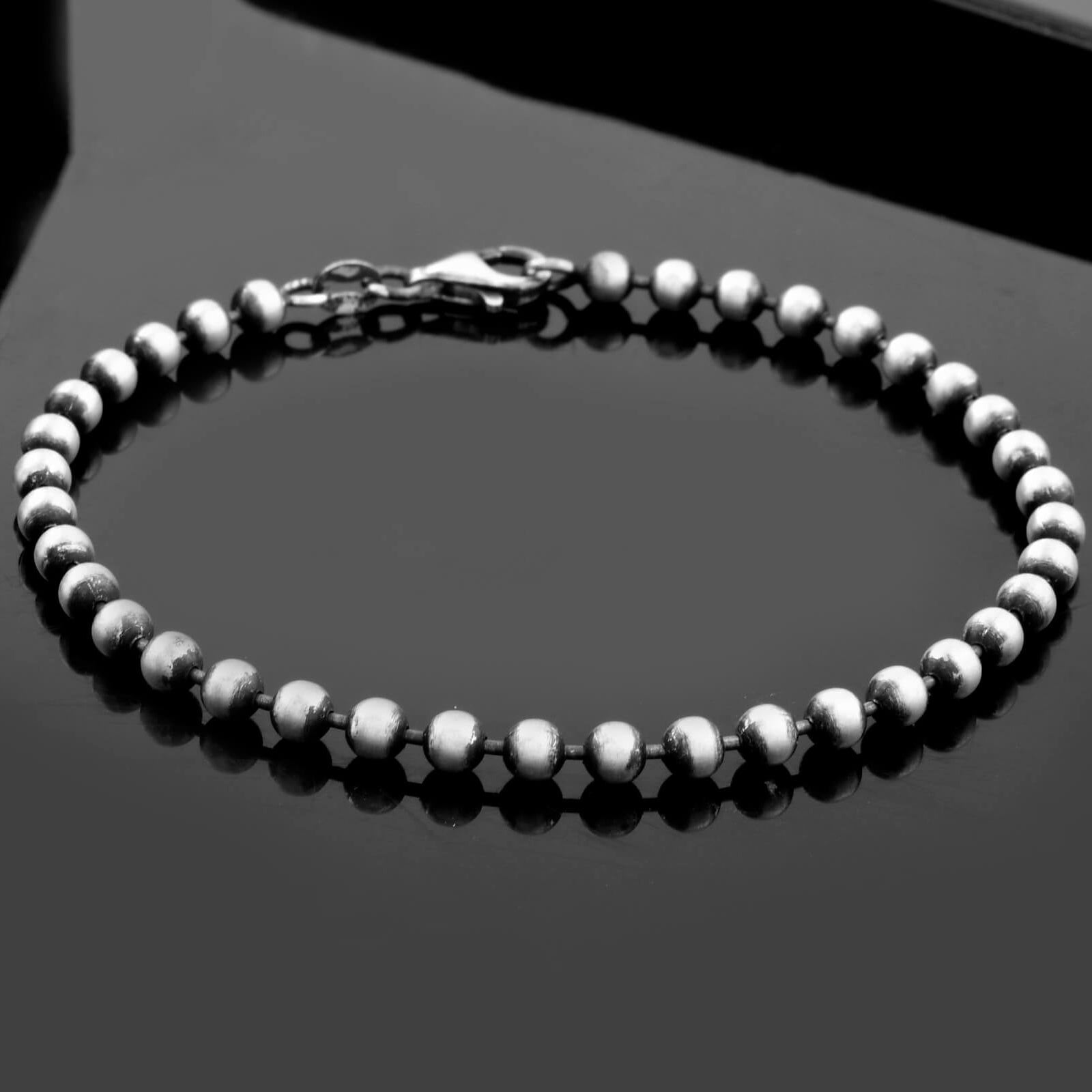 Round ball silver bracelet - 925 Silver Jewellery Meera Jaipur