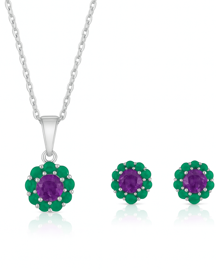 Royal Bloom Silver Set - 925 Silver Jewellery Meera Jaipur
