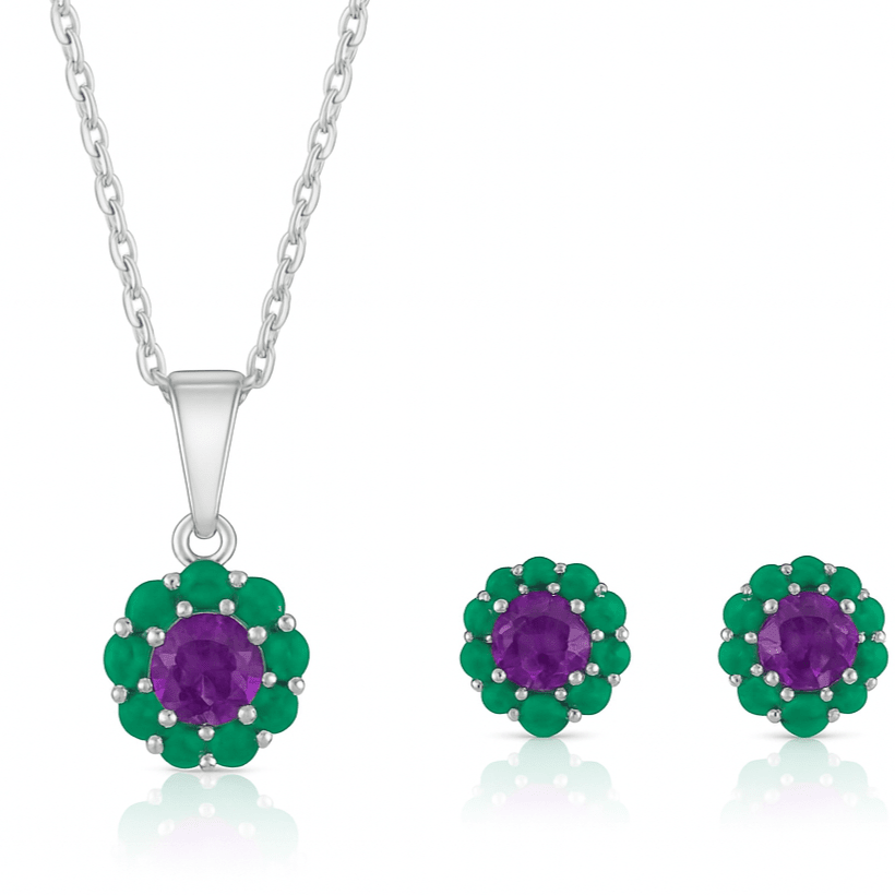 Royal Bloom Silver Set - 925 Silver Jewellery Meera Jaipur