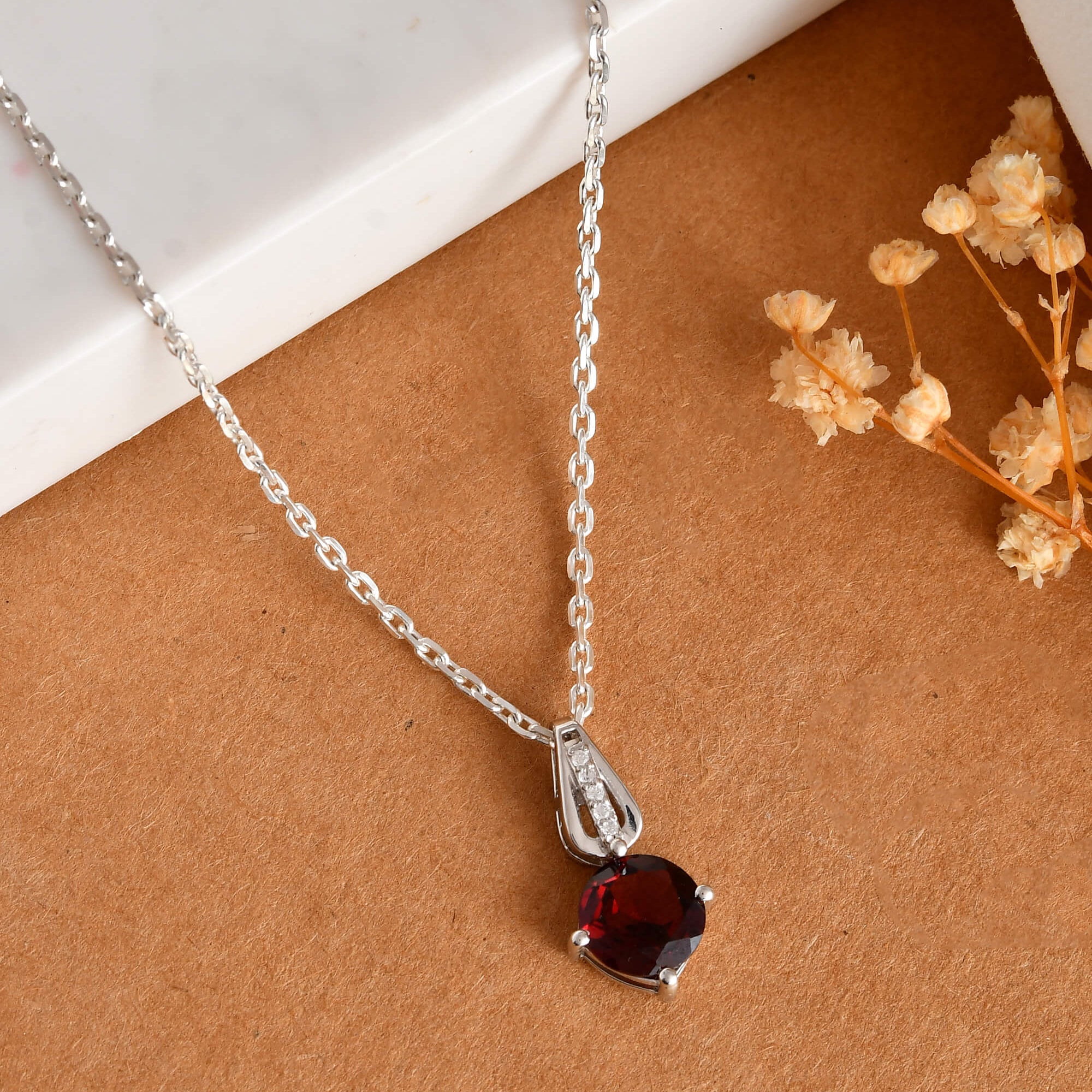 Ruby Drop Pendant - 925 Silver Jewellery Meera Jaipur