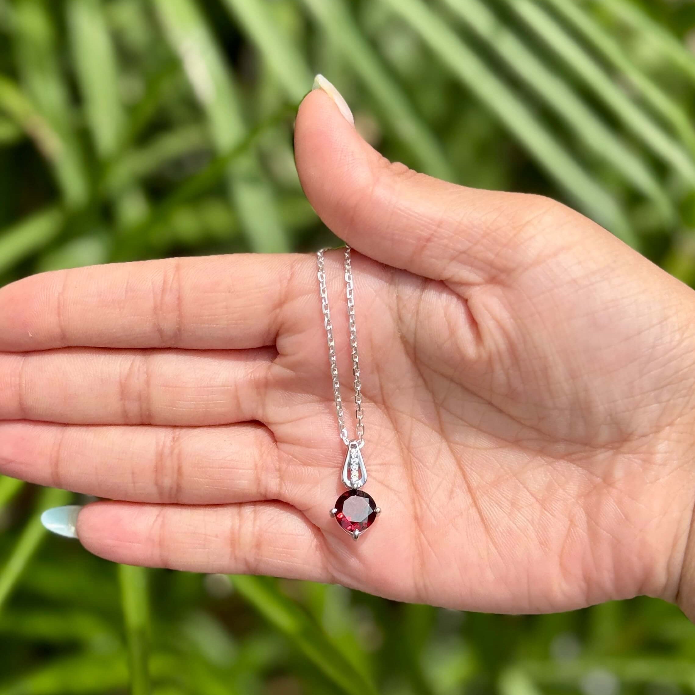 Ruby Drop Pendant - 925 Silver Jewellery Meera Jaipur