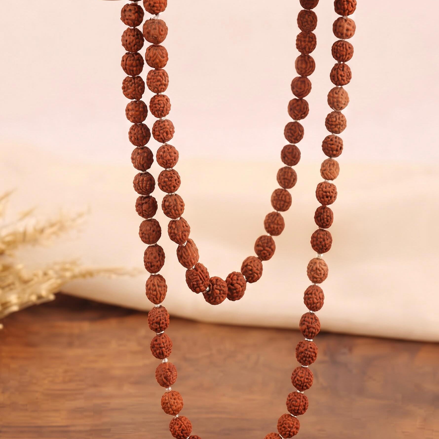 Rudraksha beads Jap Mala - Real Rudraksha 925 sterling silver meera jaipur