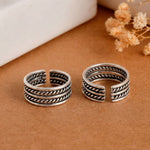 Rustic Twist Toe Ring - 925 Silver Jewellery Meera Jaipur