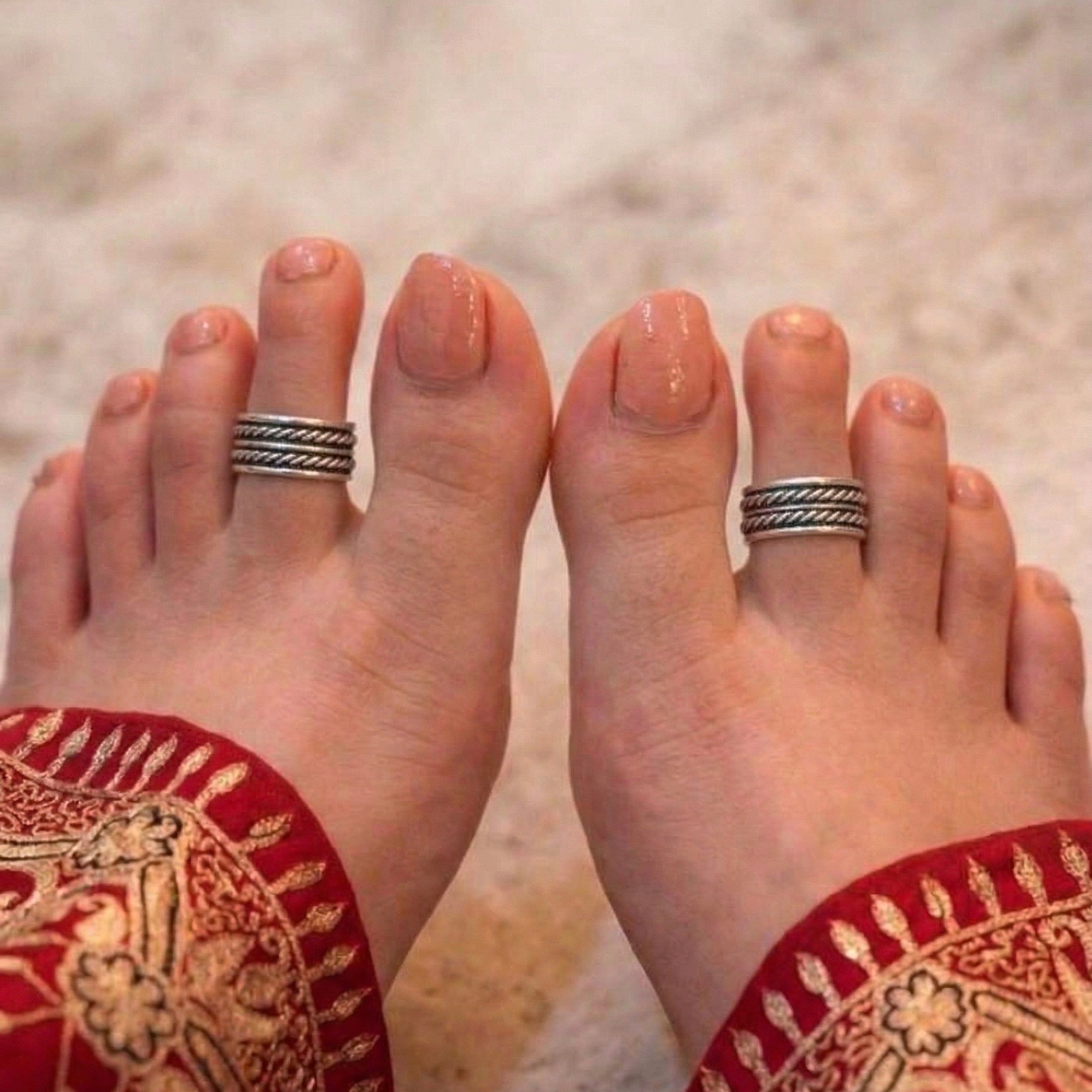 Rustic Twist Toe Ring - 925 Silver Jewellery Meera Jaipur