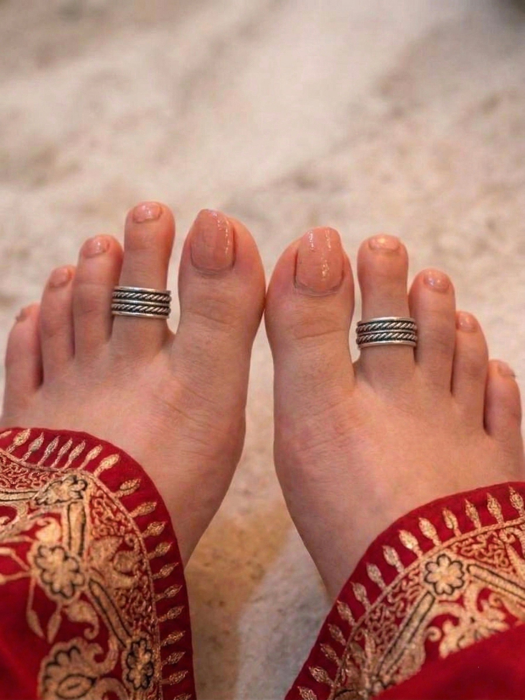 Rustic Twist Toe Ring - 925 Silver Jewellery Meera Jaipur