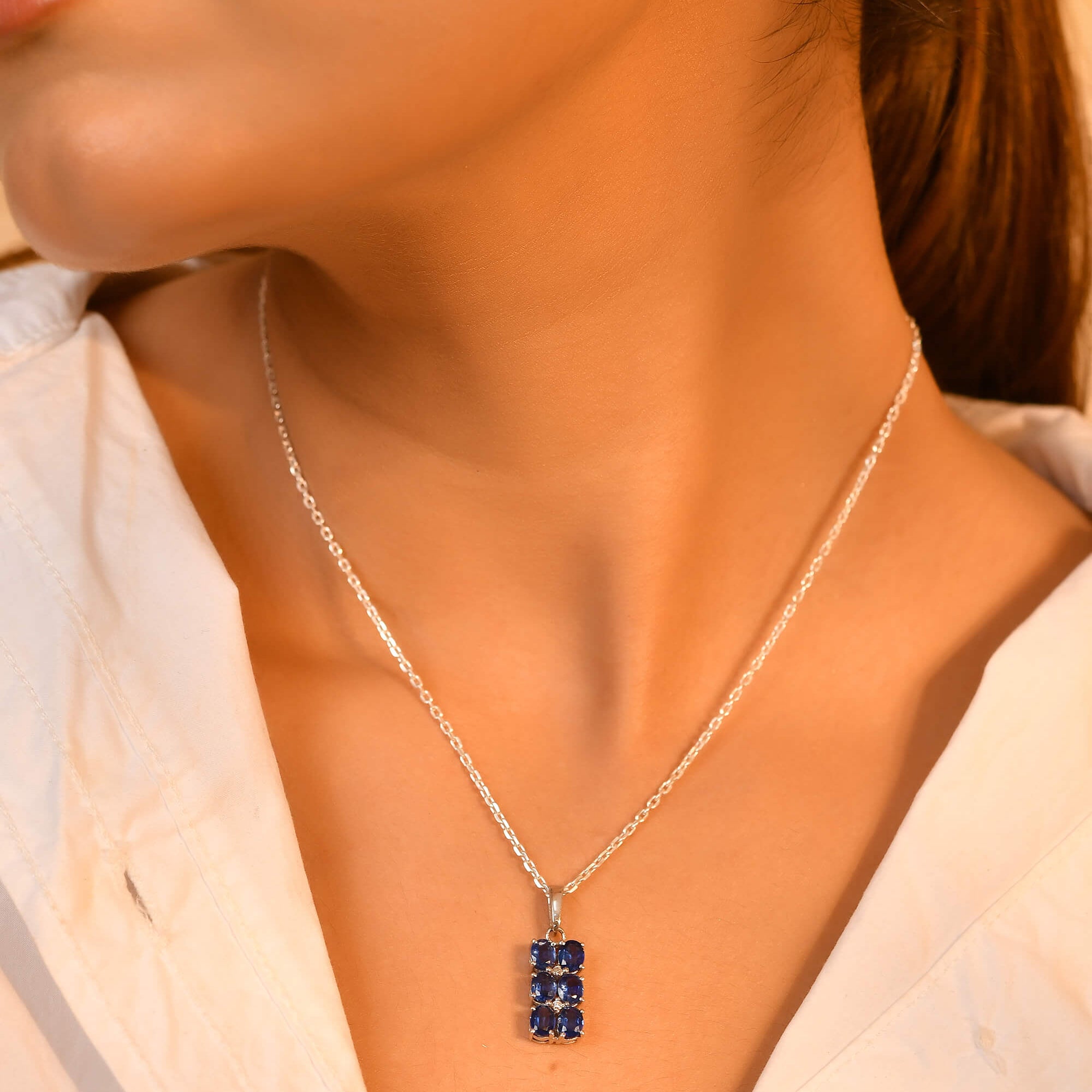 Sapphire Matrix Pendant - 925 Silver Jewellery Meera Jaipur