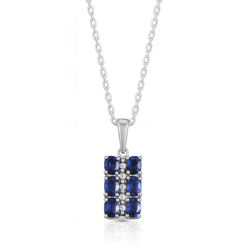 Sapphire Matrix Pendant - 925 Silver Jewellery Meera Jaipur