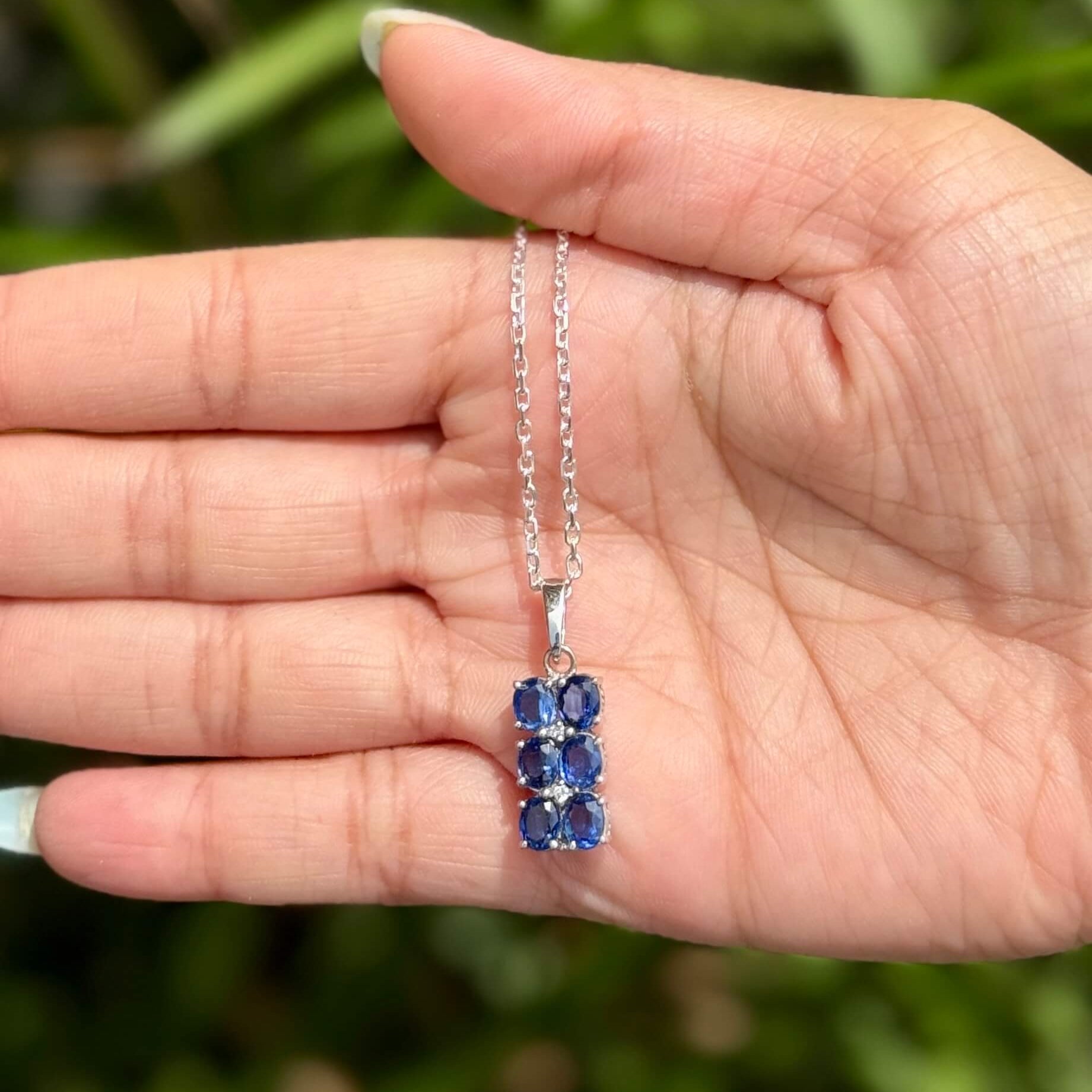 Sapphire Matrix Pendant - 925 Silver Jewellery Meera Jaipur