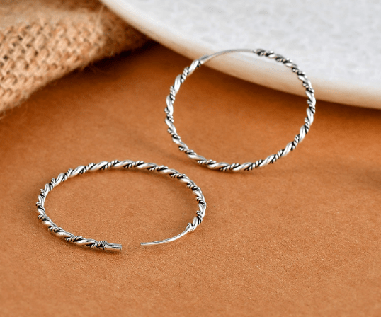 Twist Halo Earrings - 925 Silver Jewellery Meera Jaipur