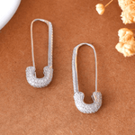 Safety pin silver earrings - 925 Silver Jewellery Meera Jaipur