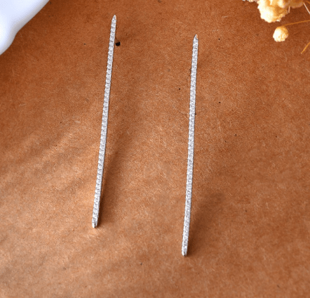Silver line earrings - 925 Silver Jewellery Meera Jaipur