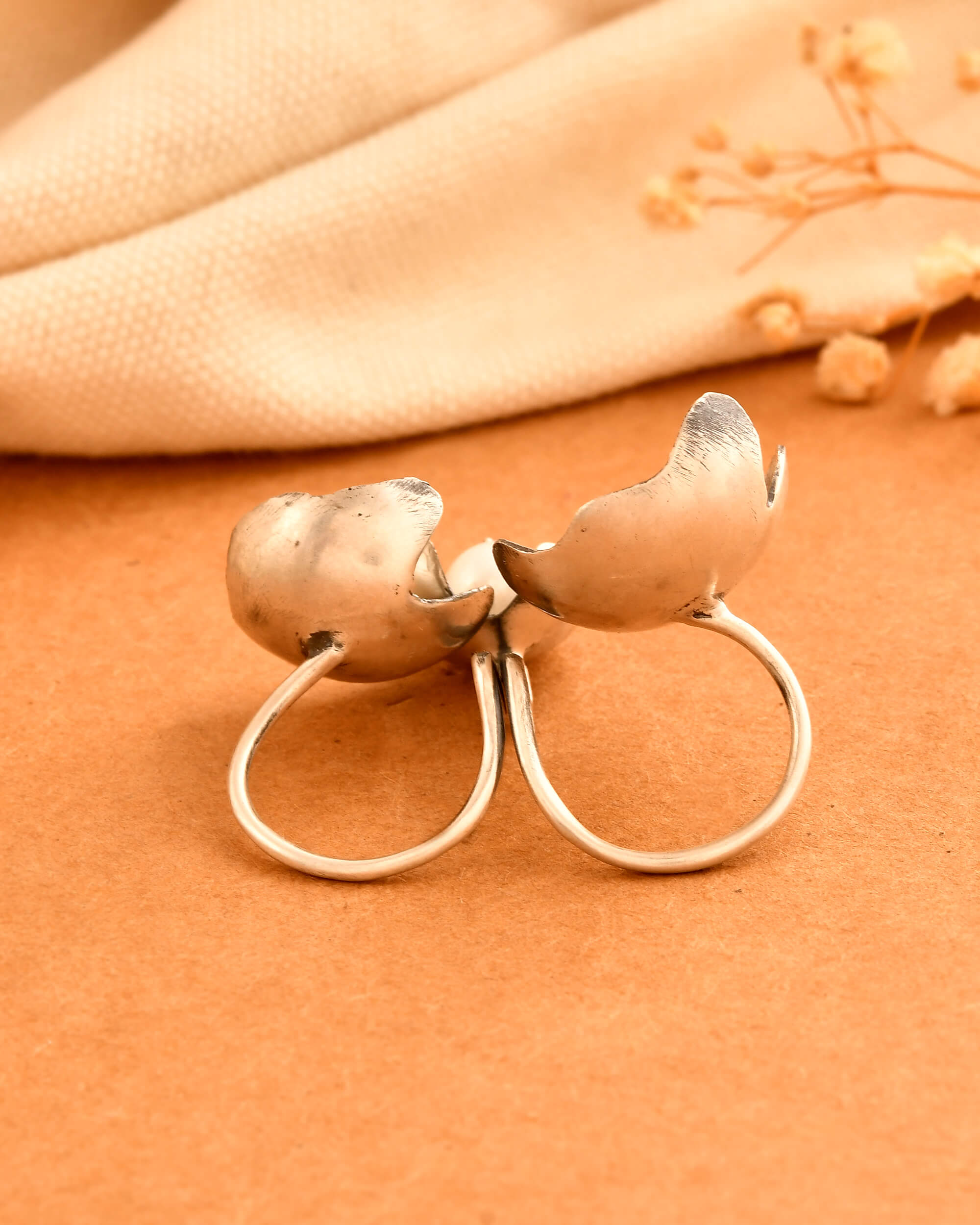Seap SIlver Ring with Pearl - 925 Silver Jewellery Meera Jaipur