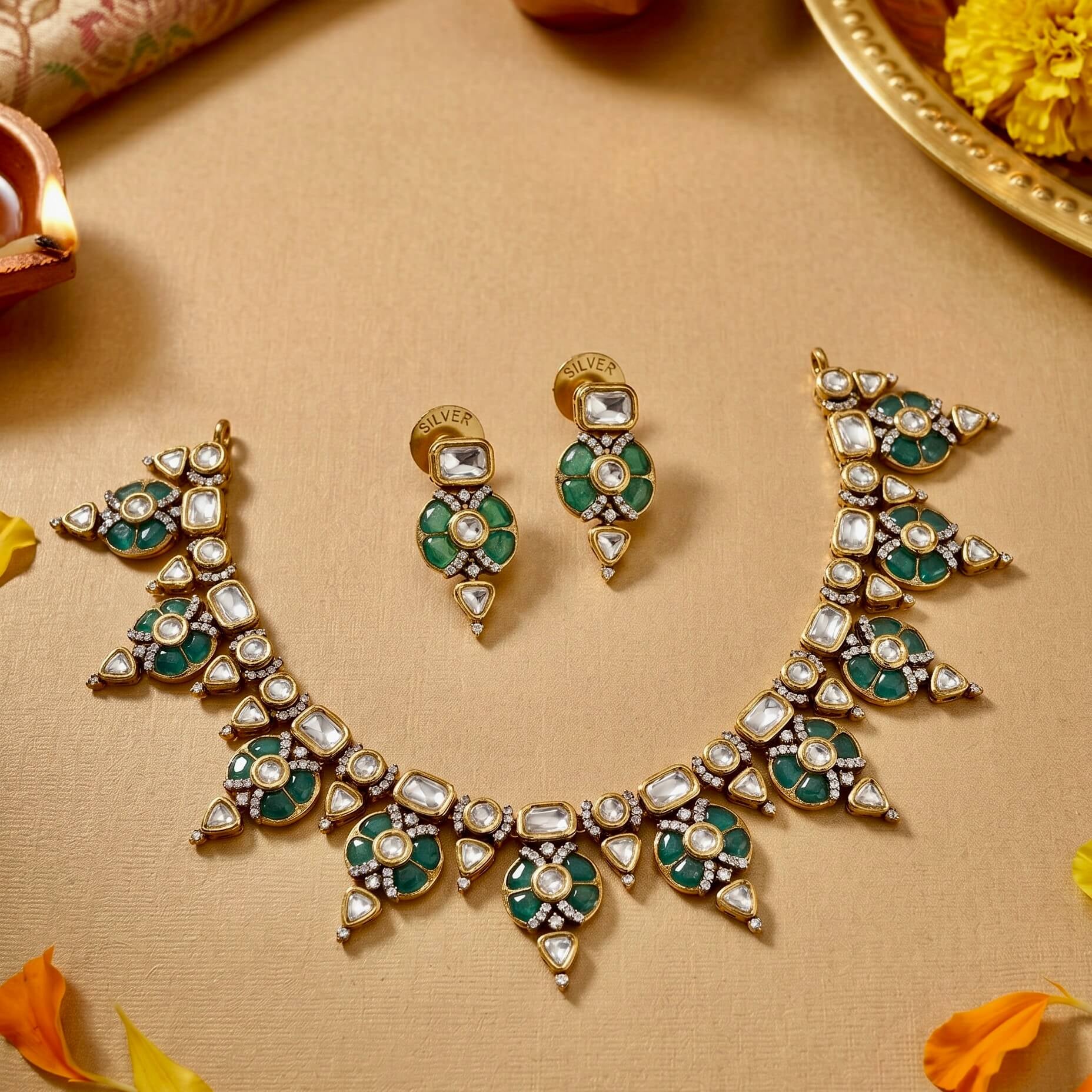 Shaan Silver Necklace Set 925 sterling silver meera jaipur