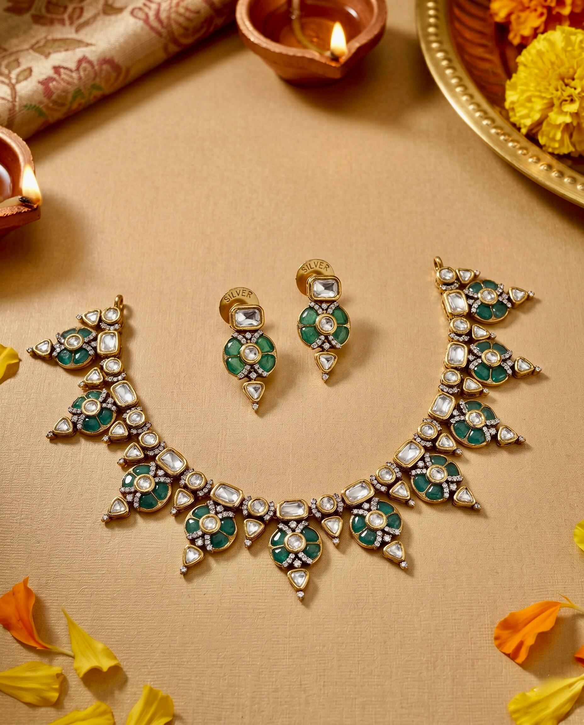 Shaan Silver Necklace Set 925 sterling silver meera jaipur
