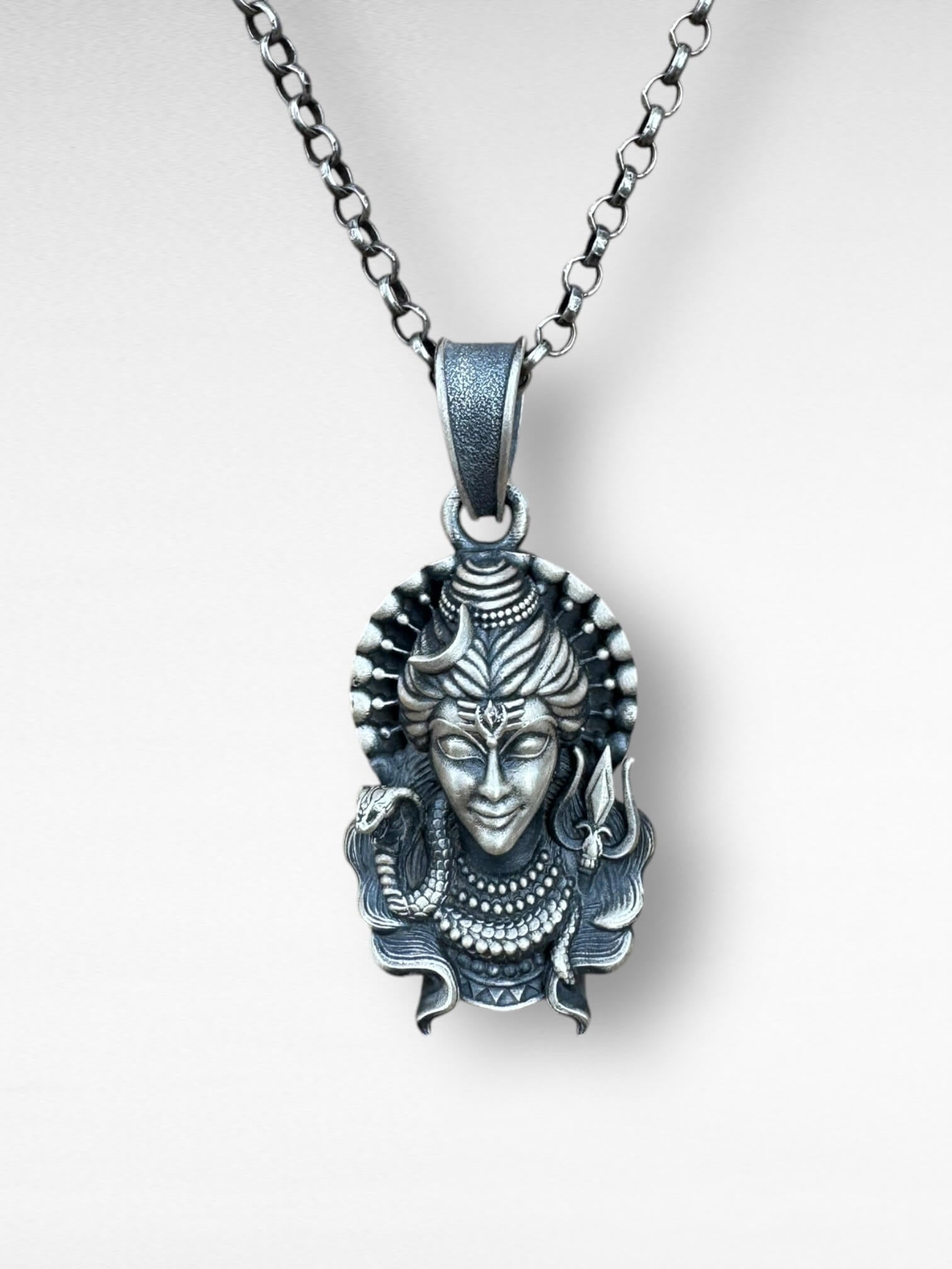 Shiv ji Face Pendant - 925 Silver Jewellery Meera Jaipur
