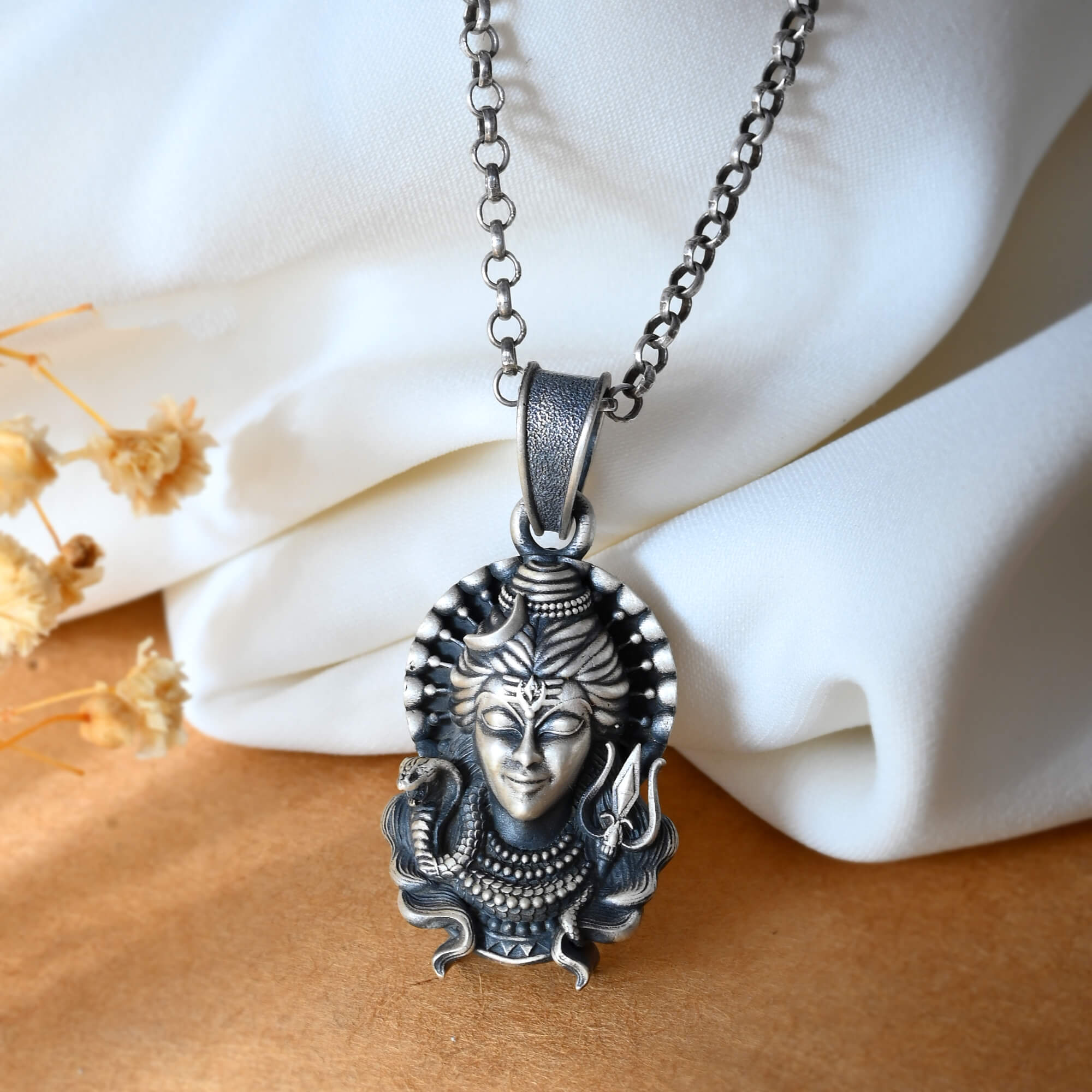 Shiv ji Face Pendant - 925 Silver Jewellery Meera Jaipur