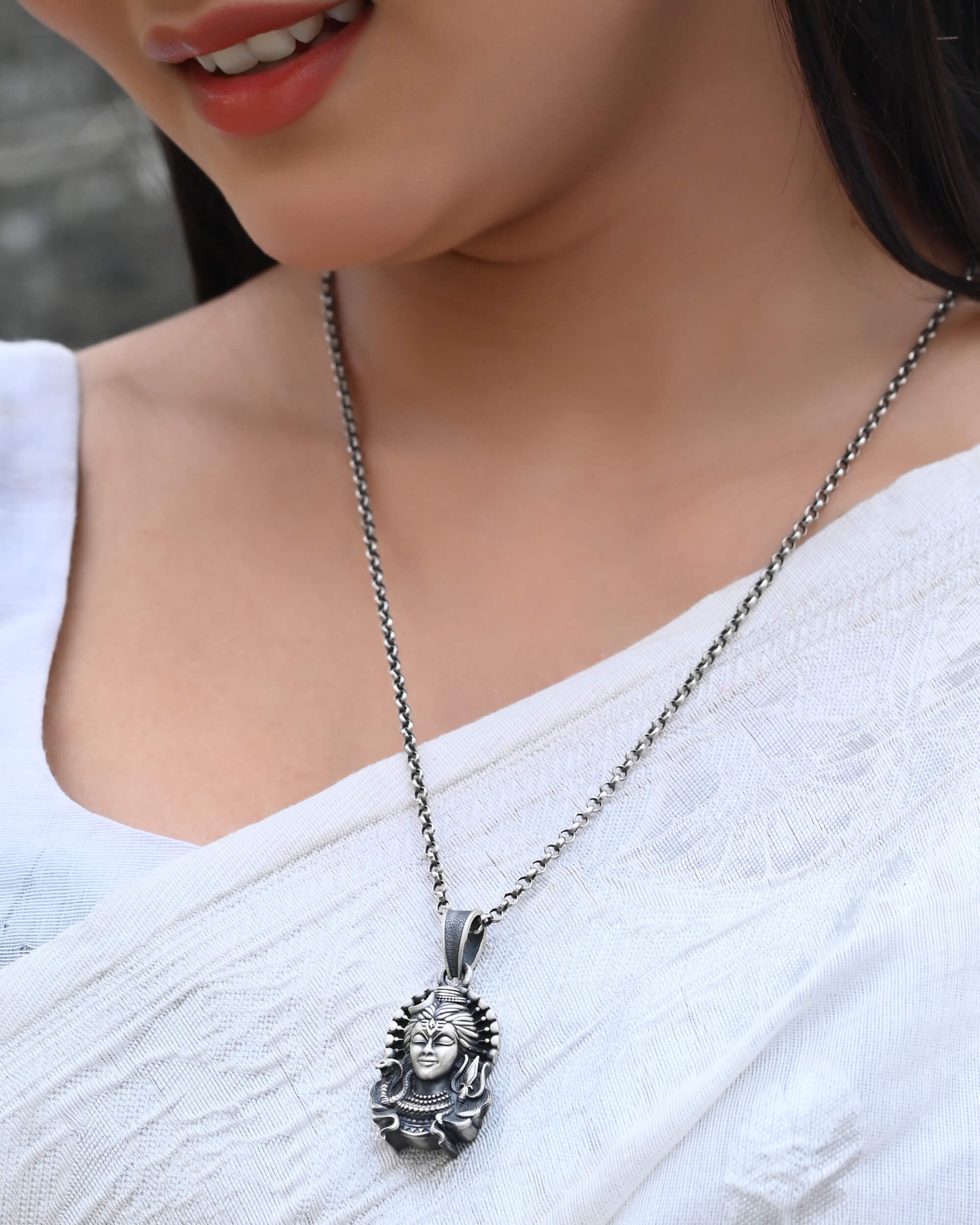 Shiv ji Face Pendant - 925 Silver Jewellery Meera Jaipur