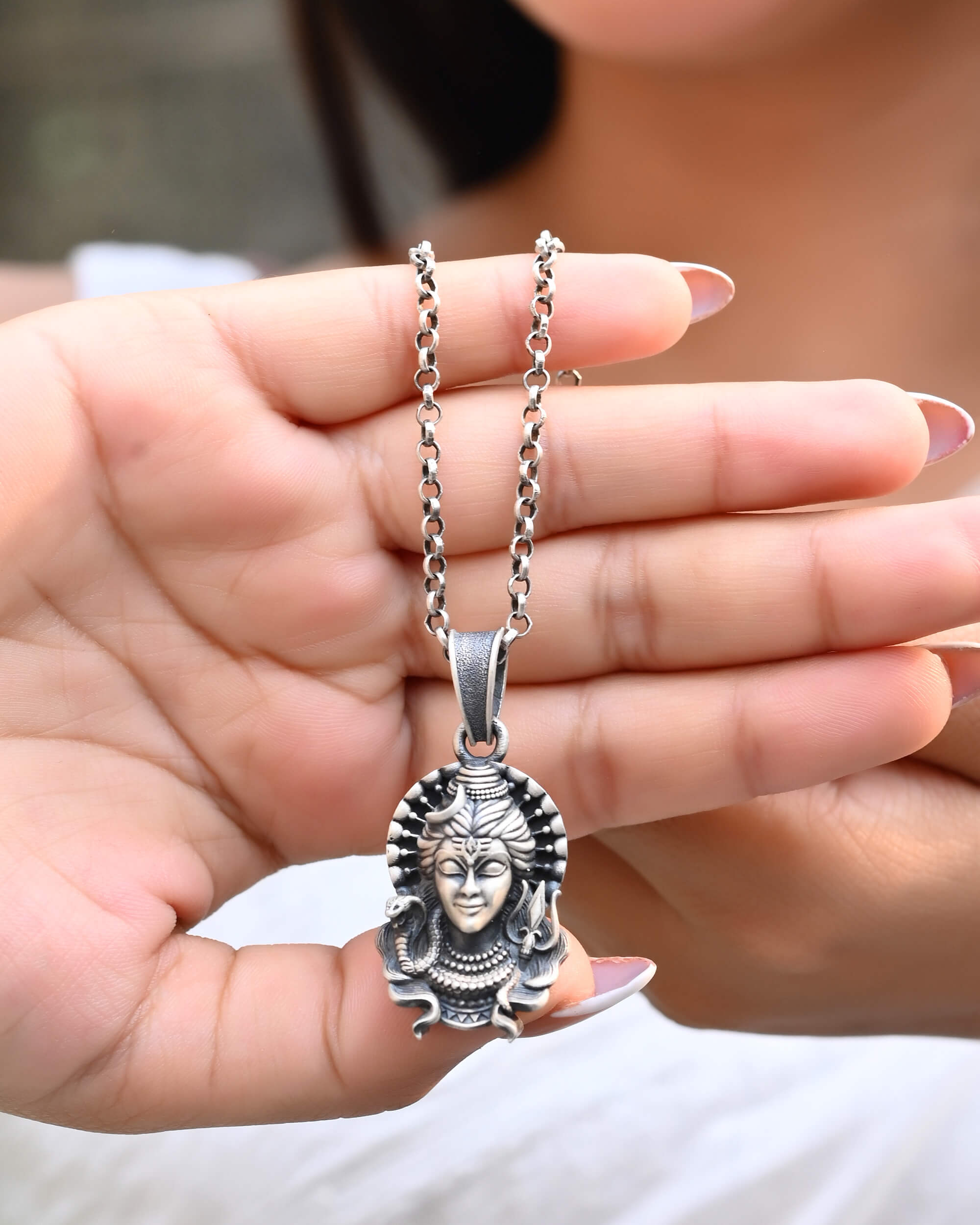 Shiv ji Face Pendant - 925 Silver Jewellery Meera Jaipur