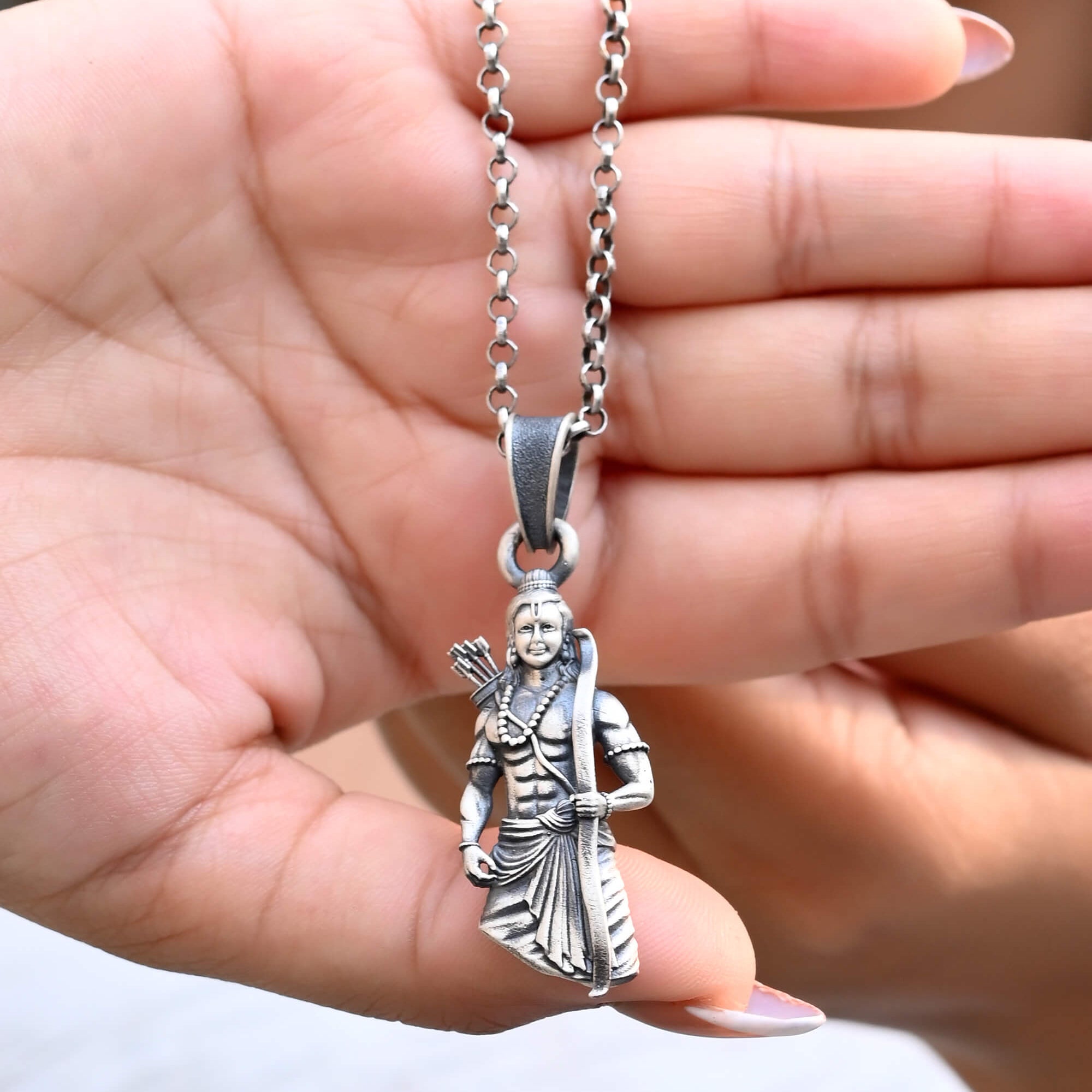 Shri Ram Idol Pendant - 925 Silver Jewellery Meera Jaipur