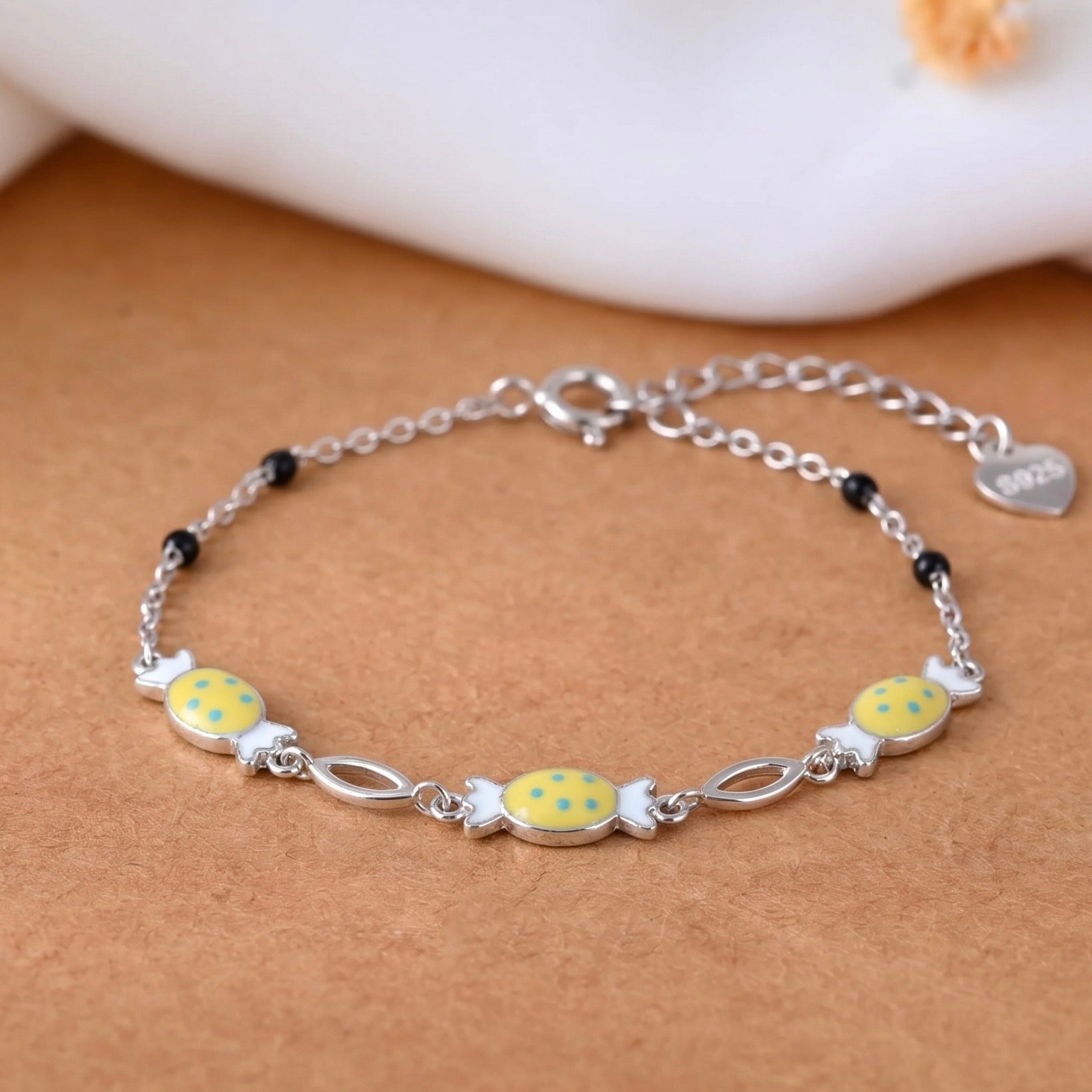 Sweet Candy Charm Silver Bracelet 925 sterling silver meera jaipur