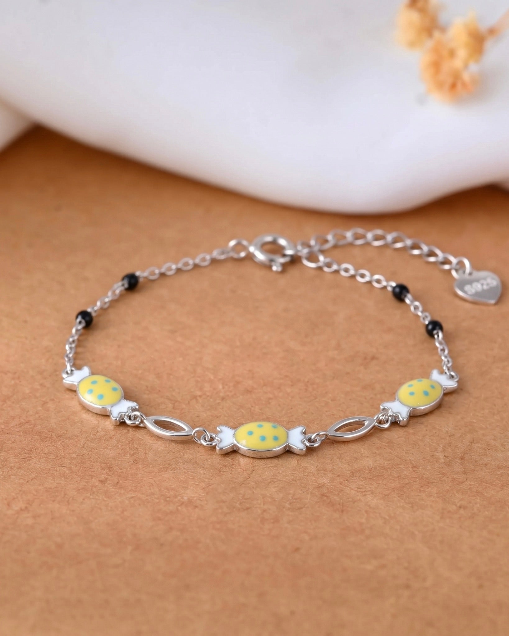 Sweet Candy Charm Silver Bracelet 925 sterling silver meera jaipur