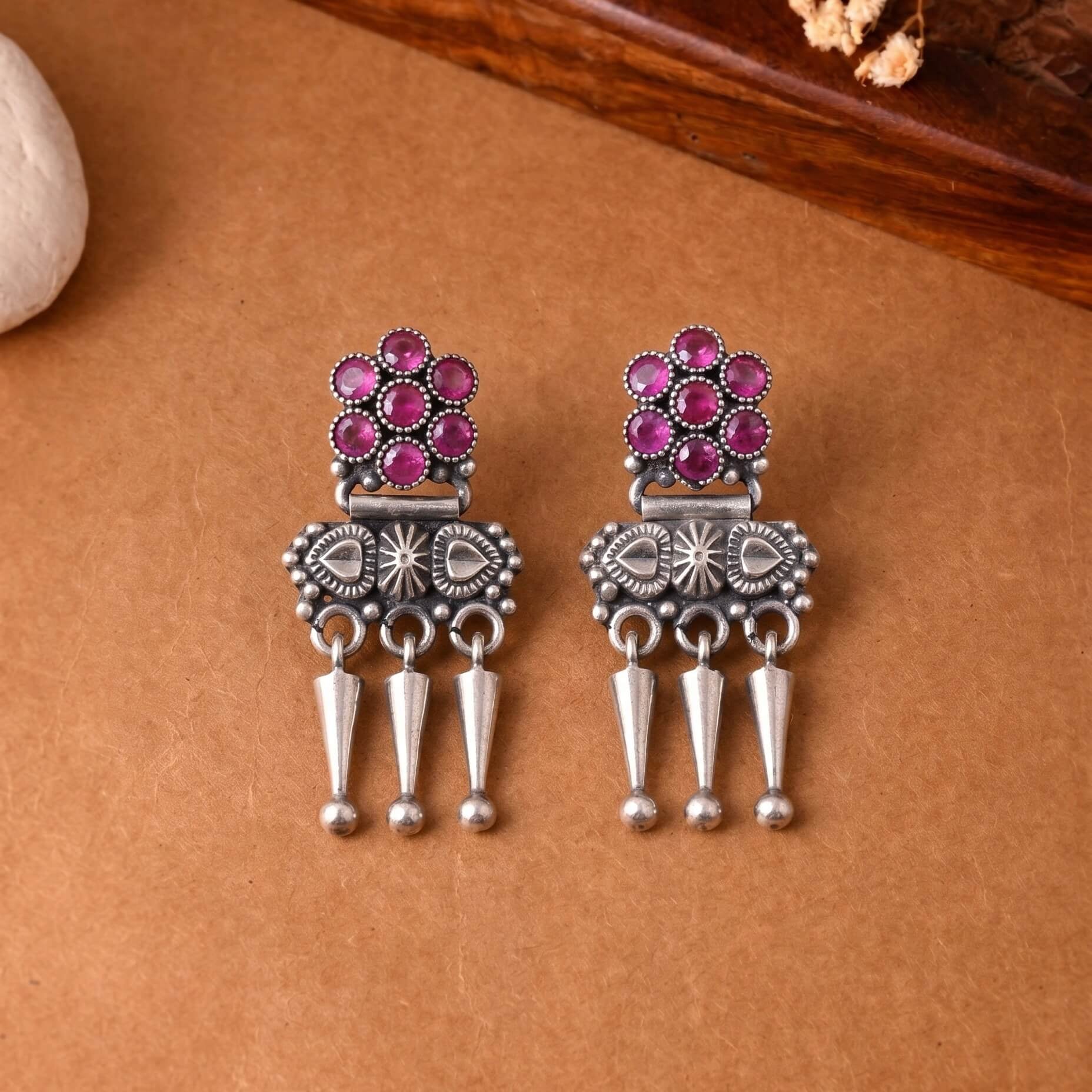 Tara Silver Earring 927 sterling silver meera jaipur2