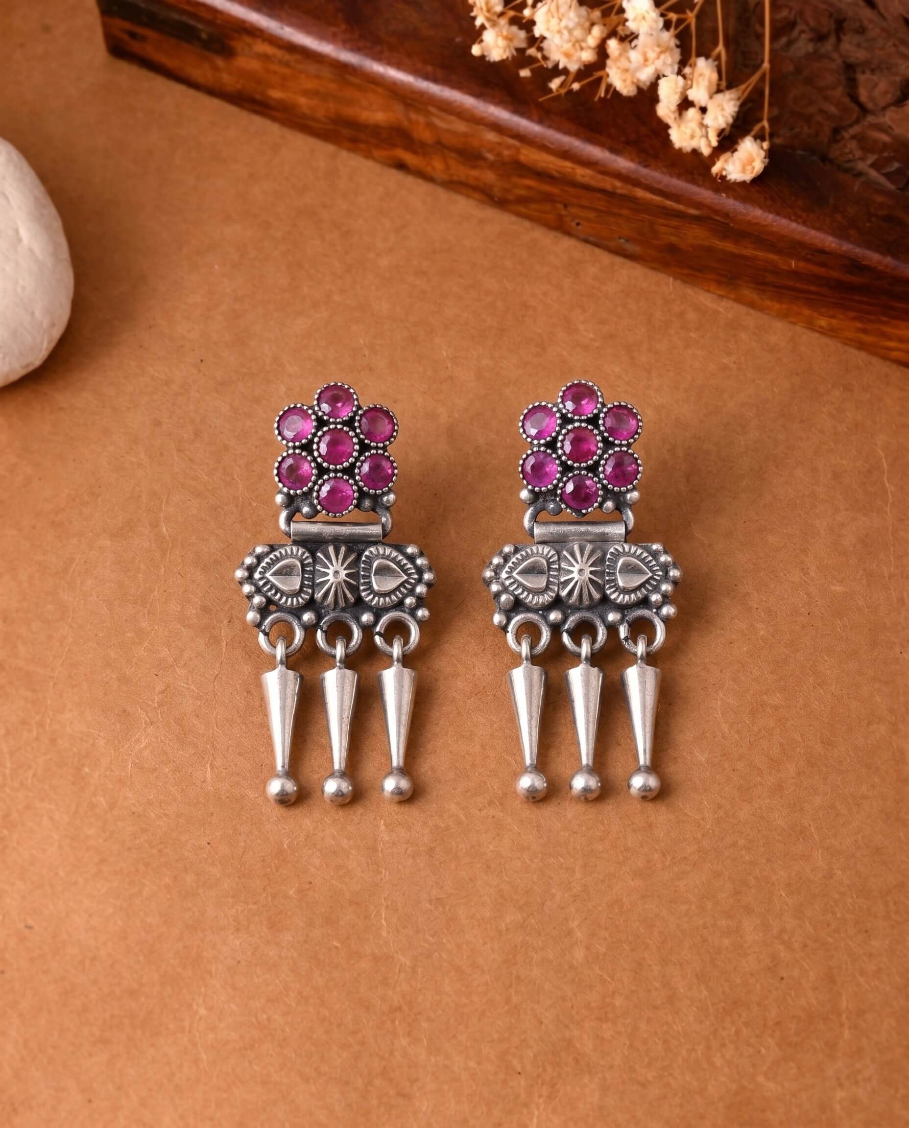 Tara Silver Earring 927 sterling silver meera jaipur2
