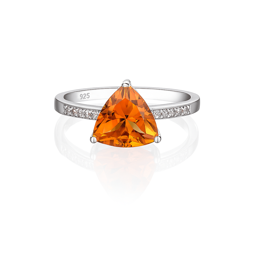 Tri Citrine silver ring - 925 Silver Jewellery Meera Jaipur
