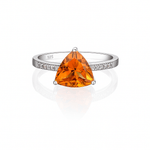 Tri Citrine silver ring - 925 Silver Jewellery Meera Jaipur