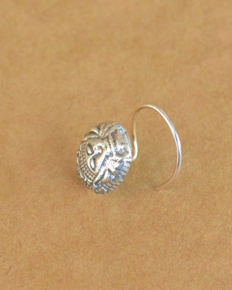 Tribal Face Nose Pin - 925 Silver Jewellery Meera Jaipur