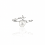 Trinity silver pearl ring - 925 Silver Jewellery Meera Jaipur