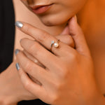 Trinity silver pearl ring - 925 Silver Jewellery Meera Jaipur