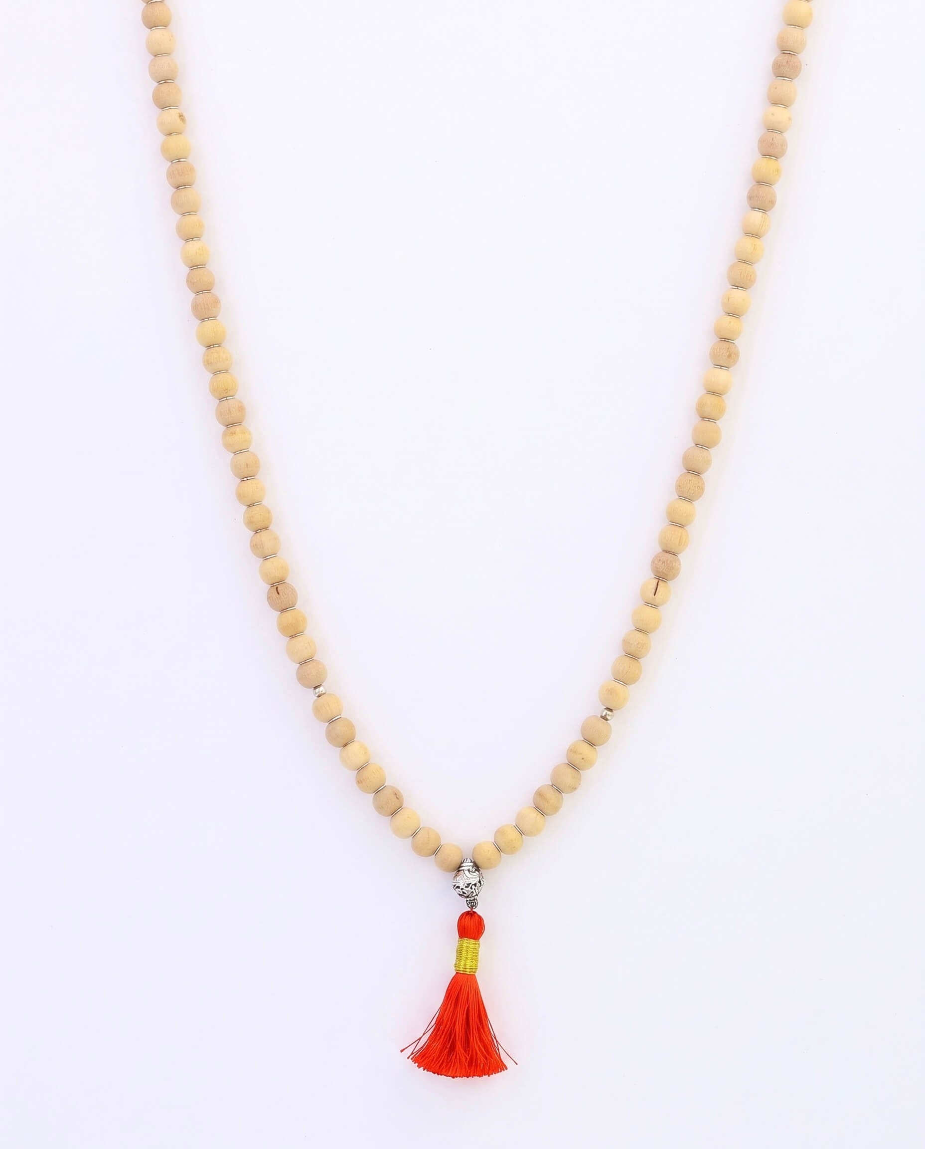 Tulsi Beads Jap Mala - Natural Tulsi 925 sterling silver meera jaipur