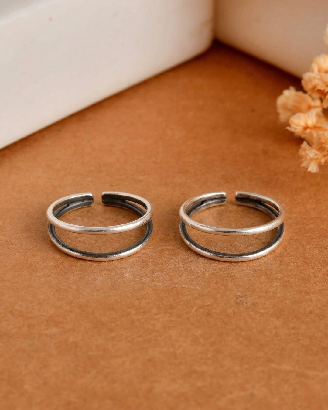 Twin Line Toe Ring 925 sterling silver - meera jaipur