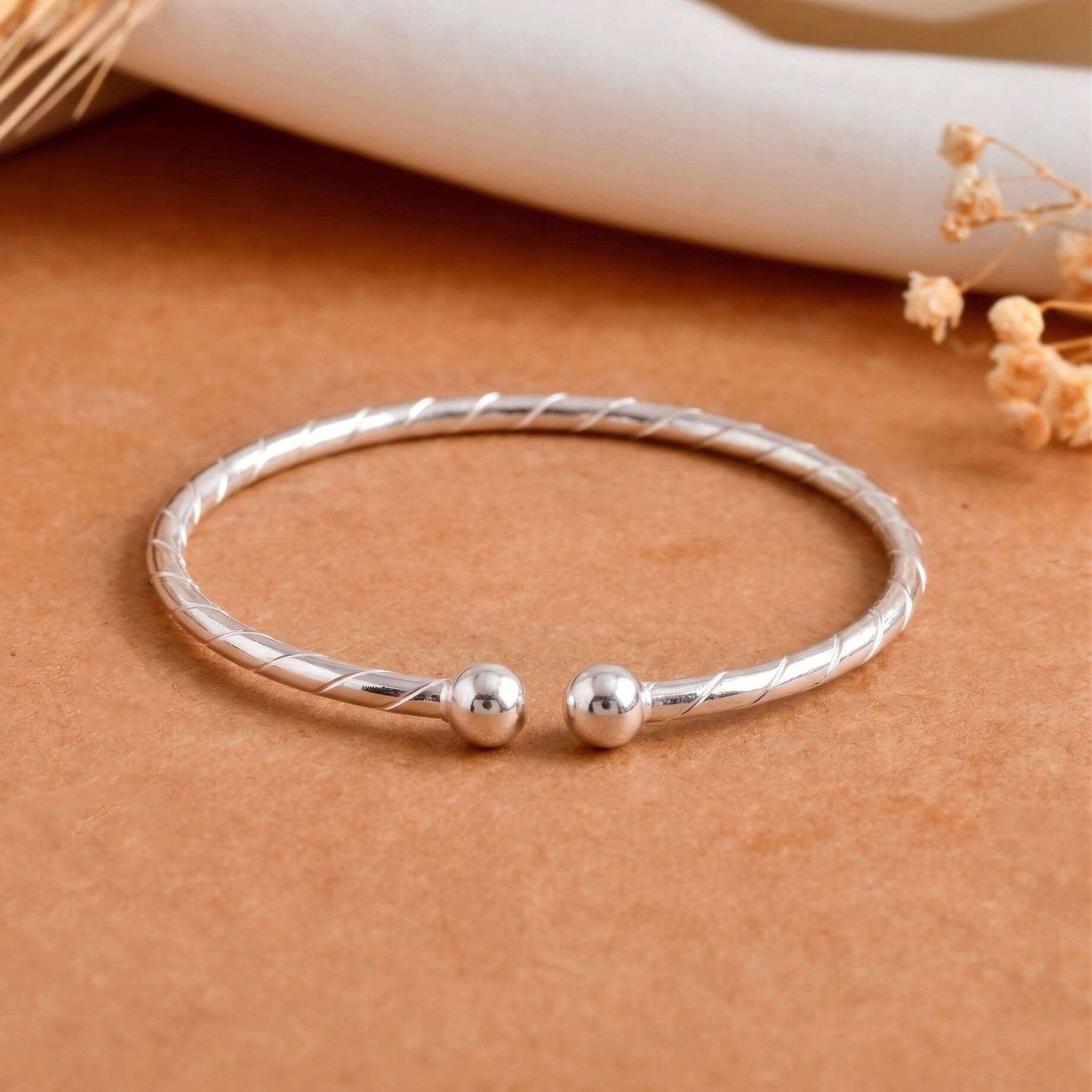 Twist Silver Baby Kada 925 sterling silver meera jaipur