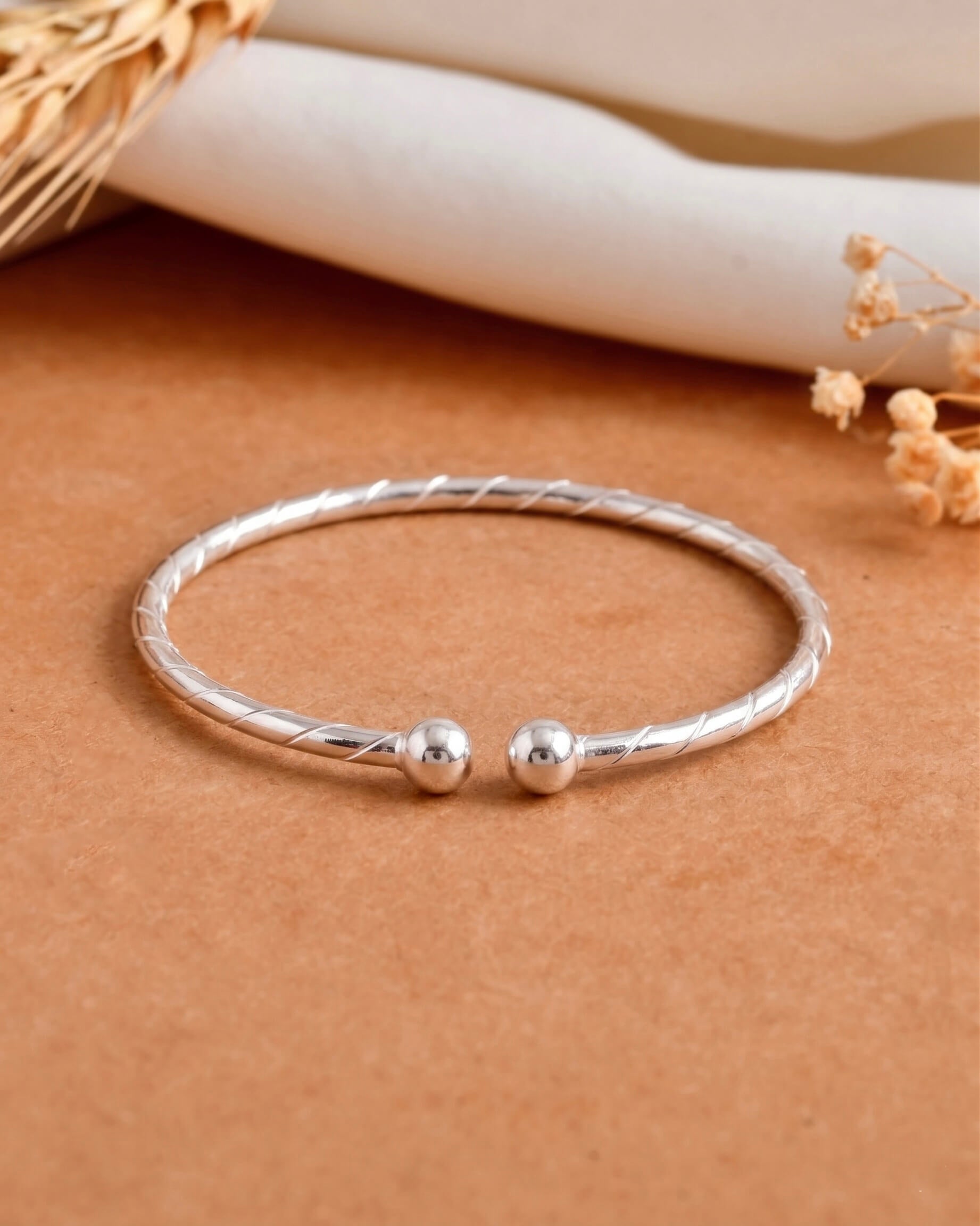 Twist Silver Baby Kada 925 sterling silver meera jaipur