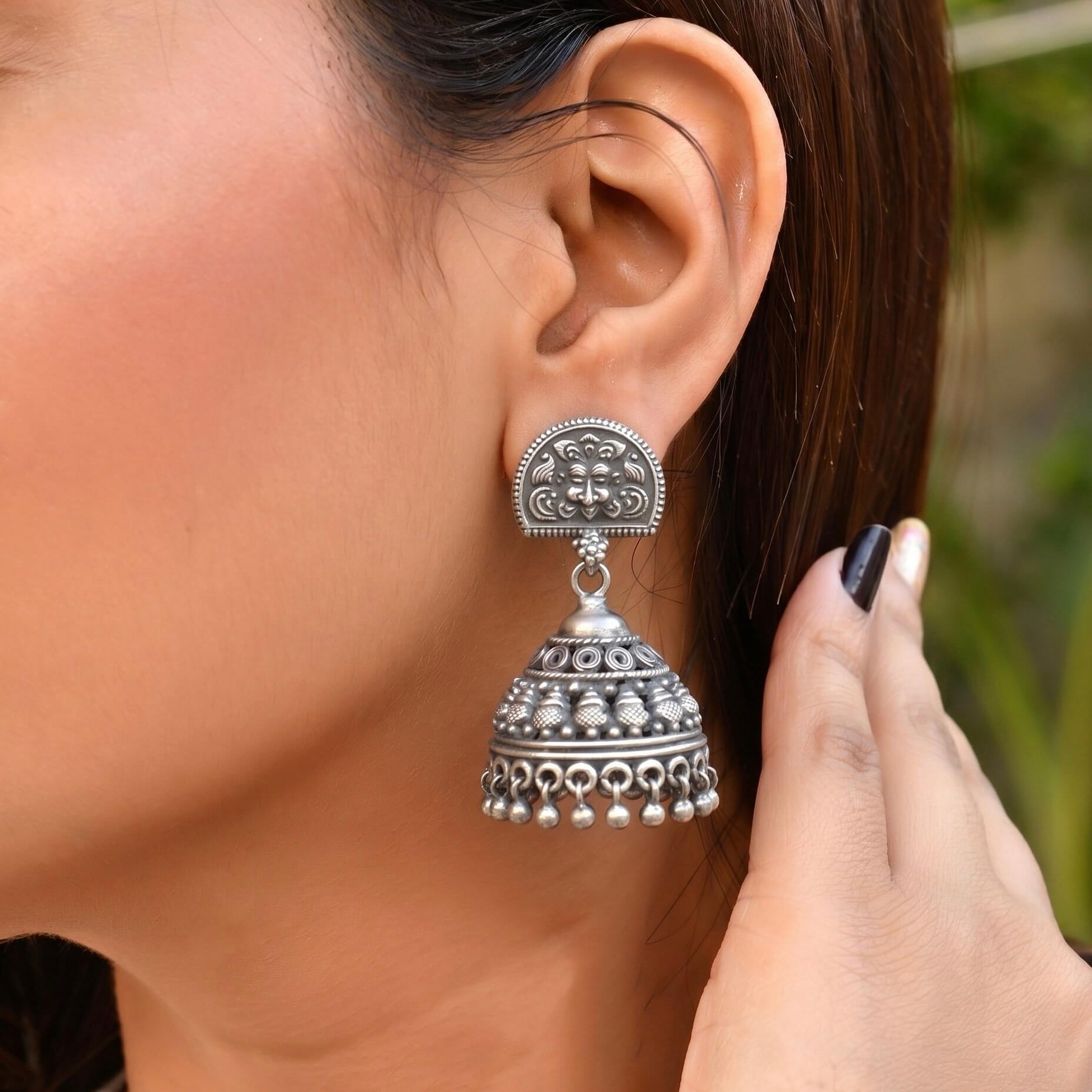Vadhana Silver Jhumka 928 sterling silver meera jaipur