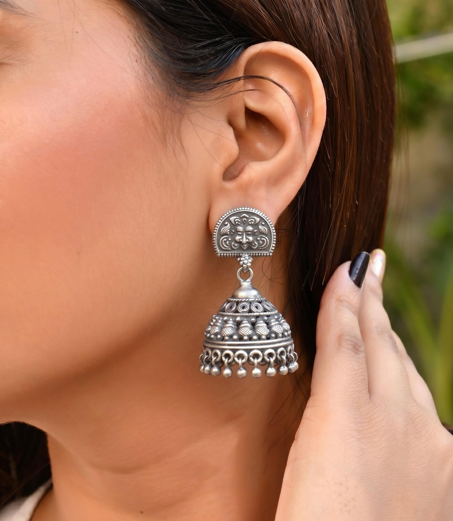 Vadhana Silver Jhumka 928 sterling silver meera jaipur