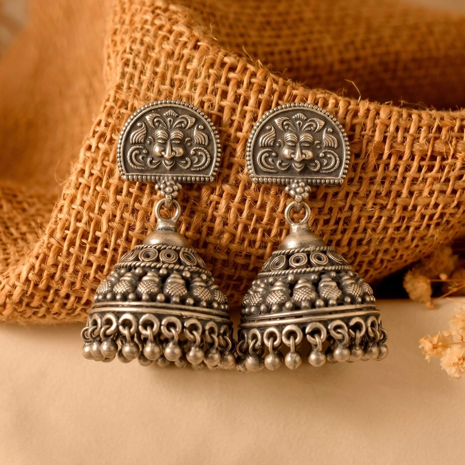 Vadhana Silver Jhumka 928 sterling silver meera jaipur1