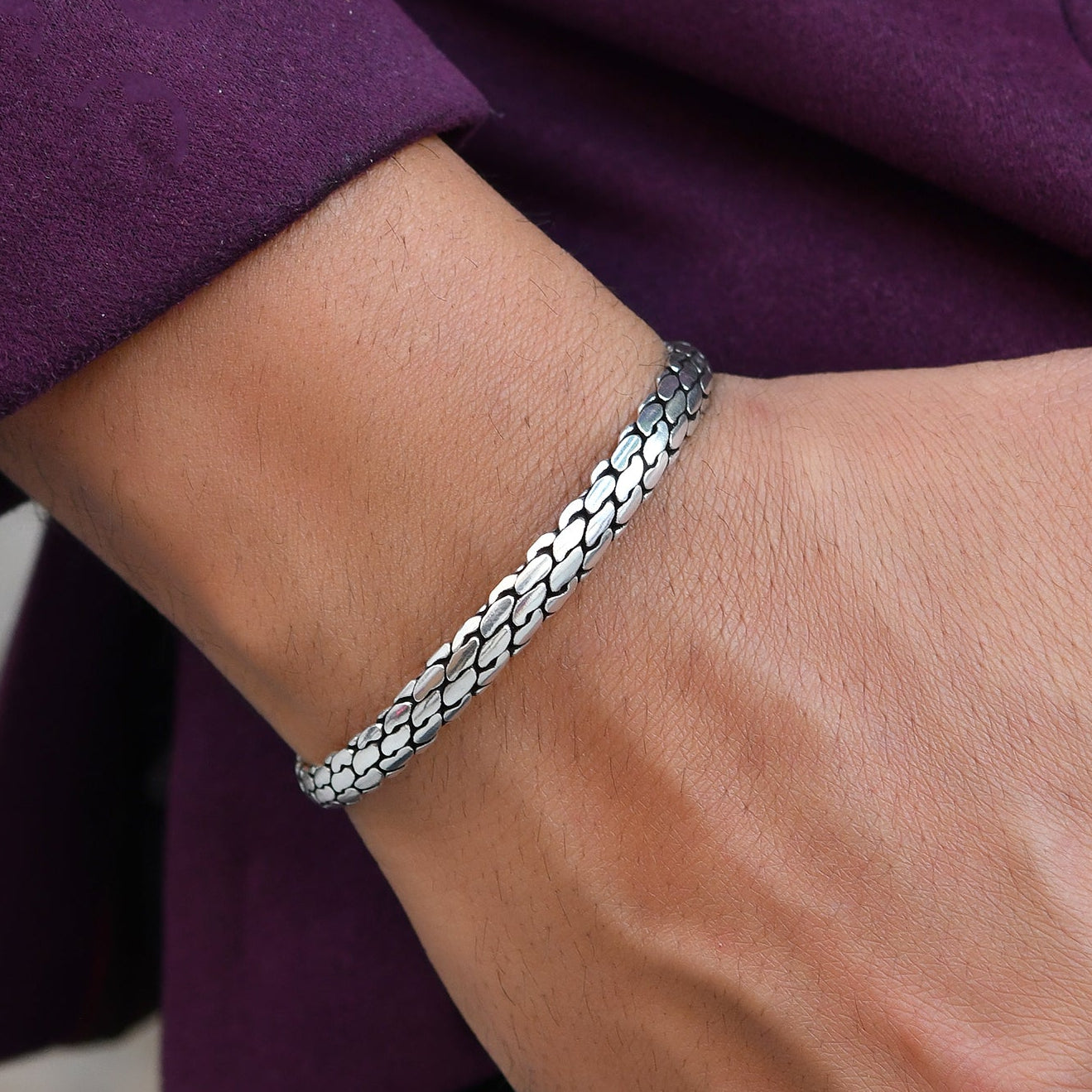 Veer Silver Kada - 925 Silver Jewellery Meera Jaipur