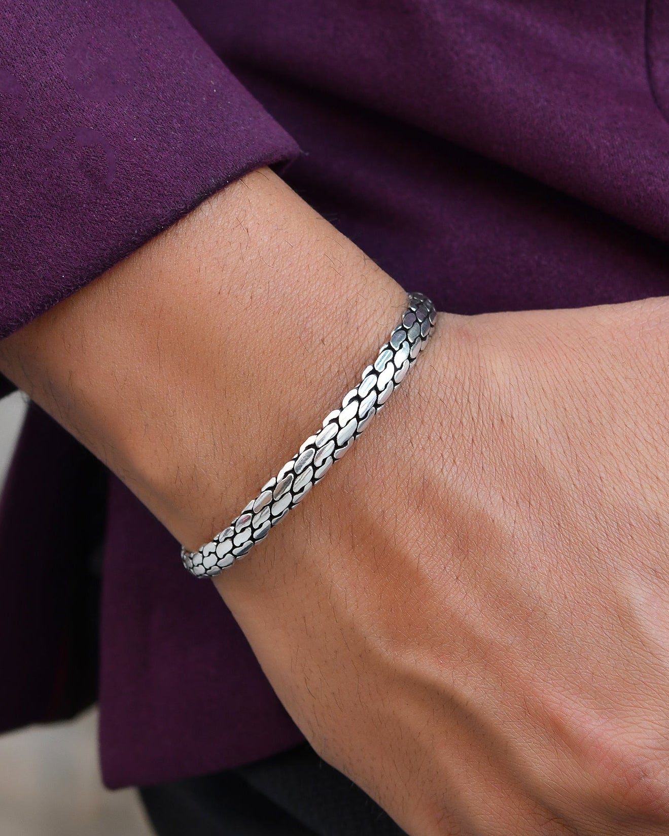 Veer Silver Kada - 925 Silver Jewellery Meera Jaipur