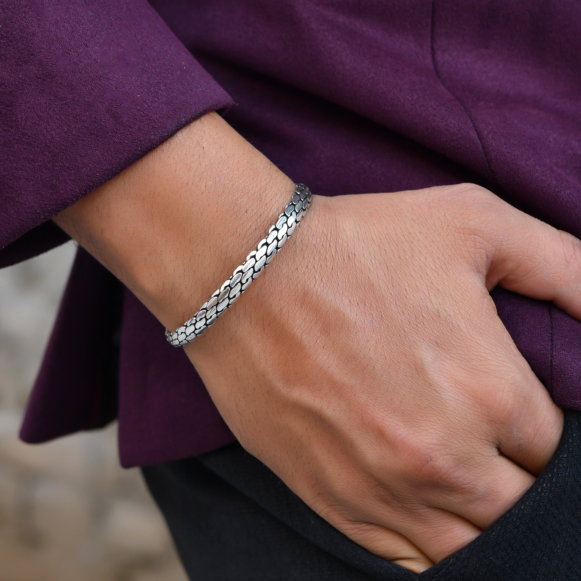 Veer Silver Kada - 925 Silver Jewellery Meera Jaipur
