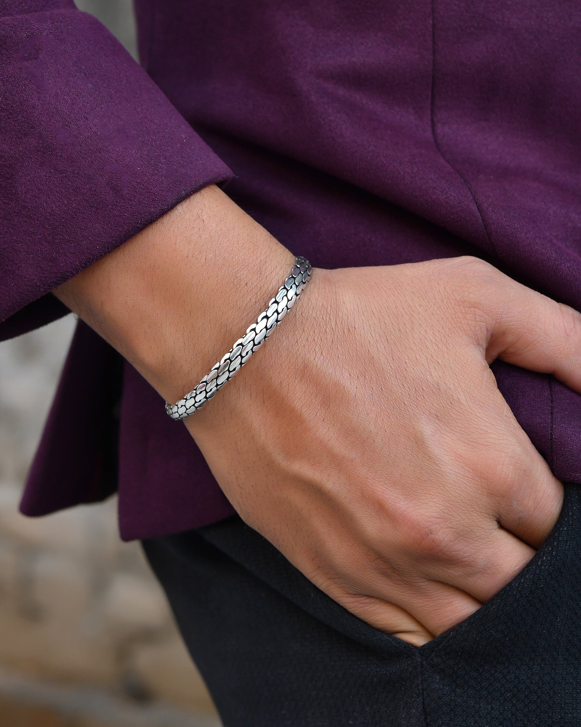 Veer Silver Kada - 925 Silver Jewellery Meera Jaipur